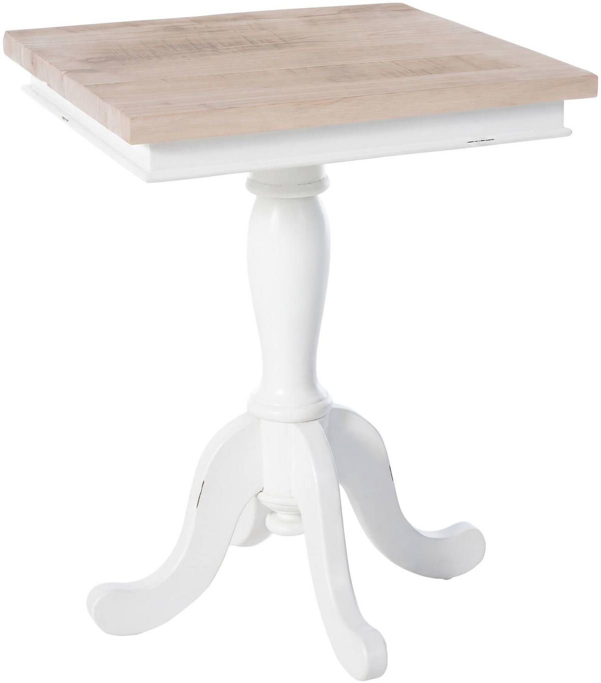 BEISTELLTISCH Siri quadratisch 50x50x65cm Holz Natura-Weiß Kleiner - Multicolor, Holz (50/50/65cm) - DELUKE