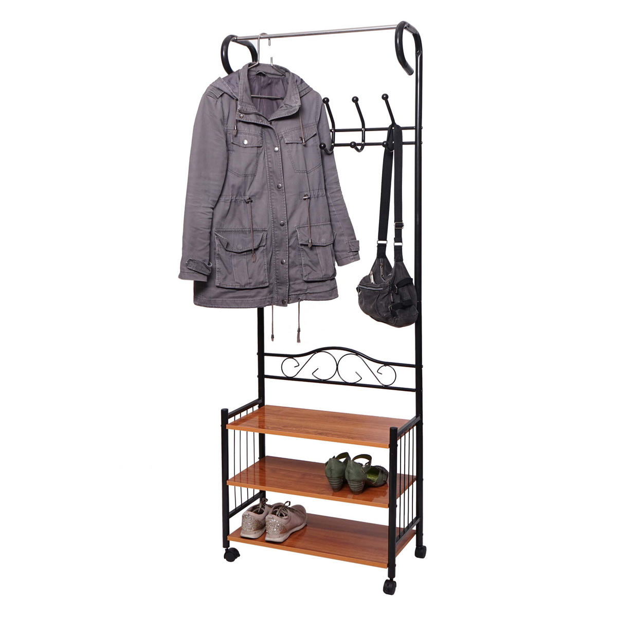 METALL-GARDEROBE Schwarz - Schwarz, Metall (65/186/34cm) - MCW