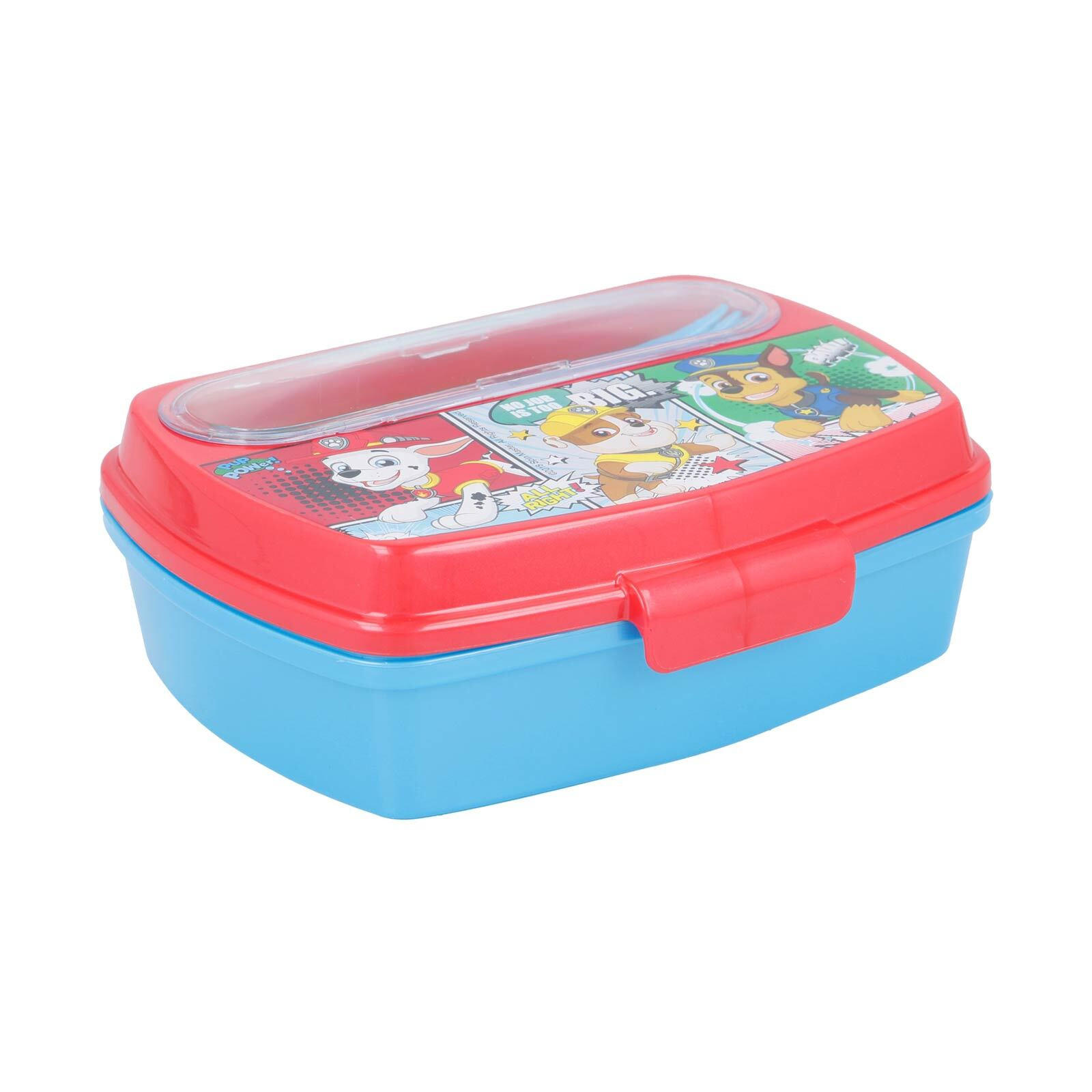 LUNCHBOX MIT GABEL UND LÖFFEL Paw Patrol Comic bunt 17 x 14 cm - Multicolor, Kunststoff (13.6/6.3/17.2cm)