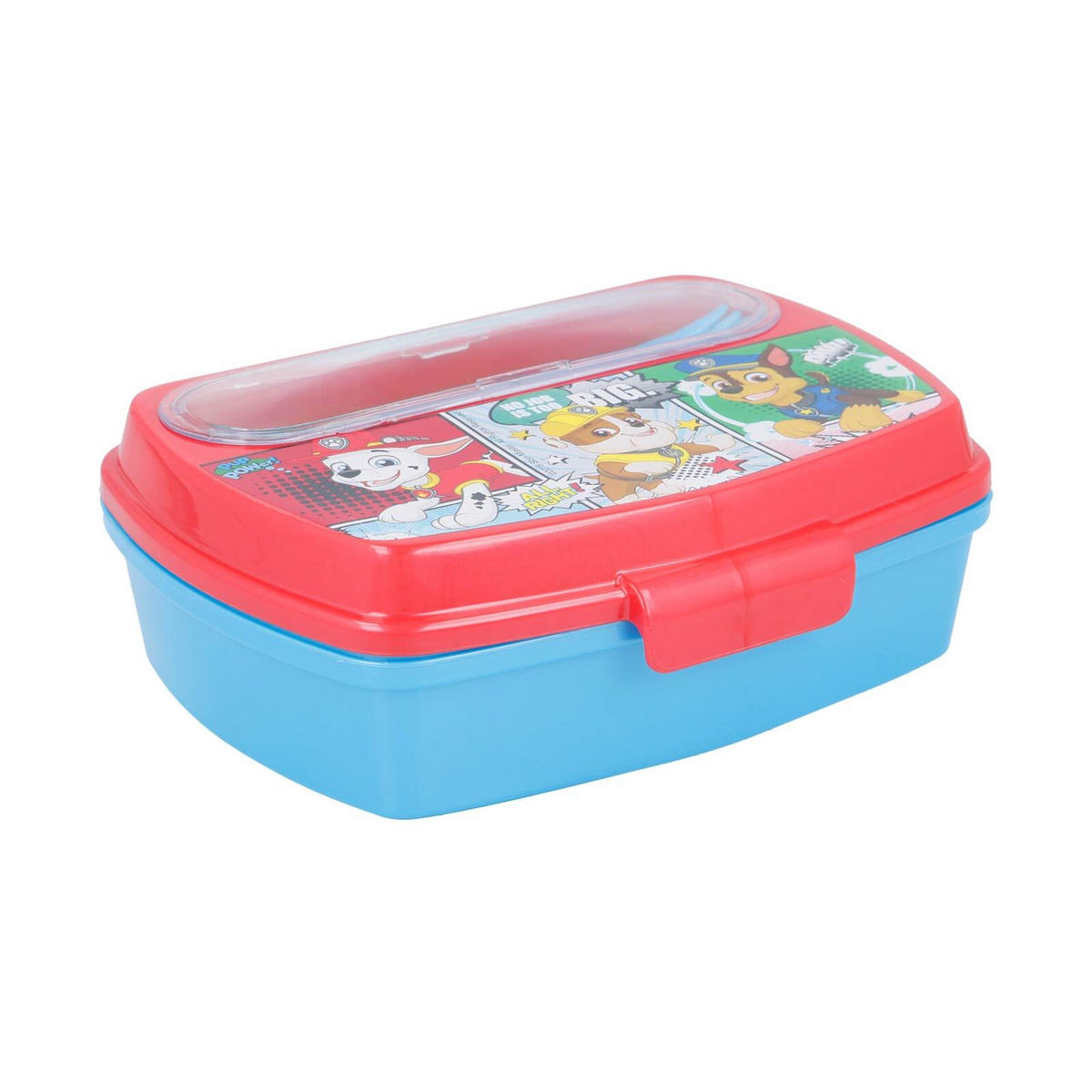 LUNCHBOX MIT GABEL UND LÖFFEL Paw Patrol Comic bunt 17 x 14 cm - Multicolor, Kunststoff (13.6/6.3/17.2cm)