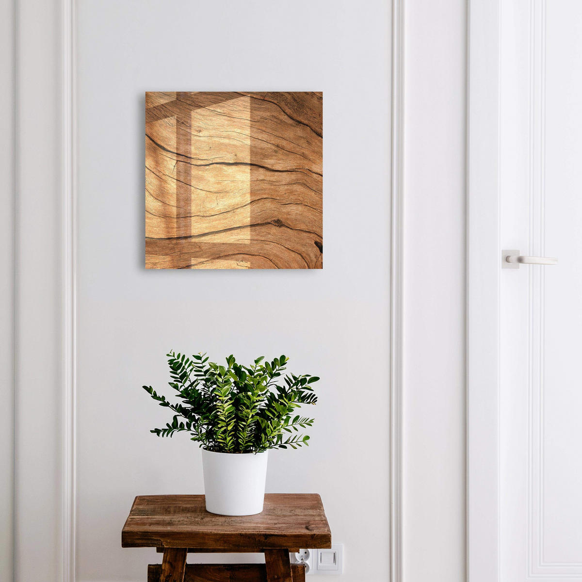 SCHLÜSSELBOX Schwarz 30x30 cm- Türöffnung nach rechts - Holzstruktur - Braun, Metall (30/30/5cm) - TULUP