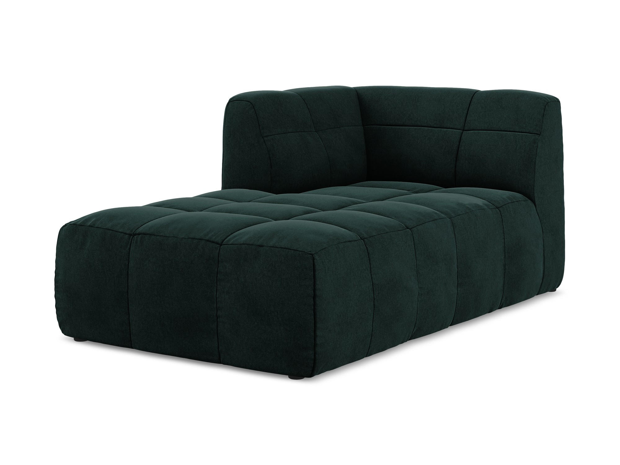 SOFAELEMENT Links Samt Stoff Grün - Salbeigrün/Schwarz, Holzwerkstoff/Kunststoff (101/77/175cm) - Makamii