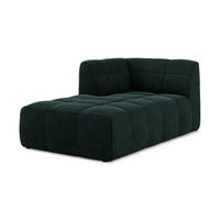 SOFAELEMENT Links Samt Stoff Grün - Salbeigrün/Schwarz, Holzwerkstoff/Kunststoff (101/77/175cm) - Makamii
