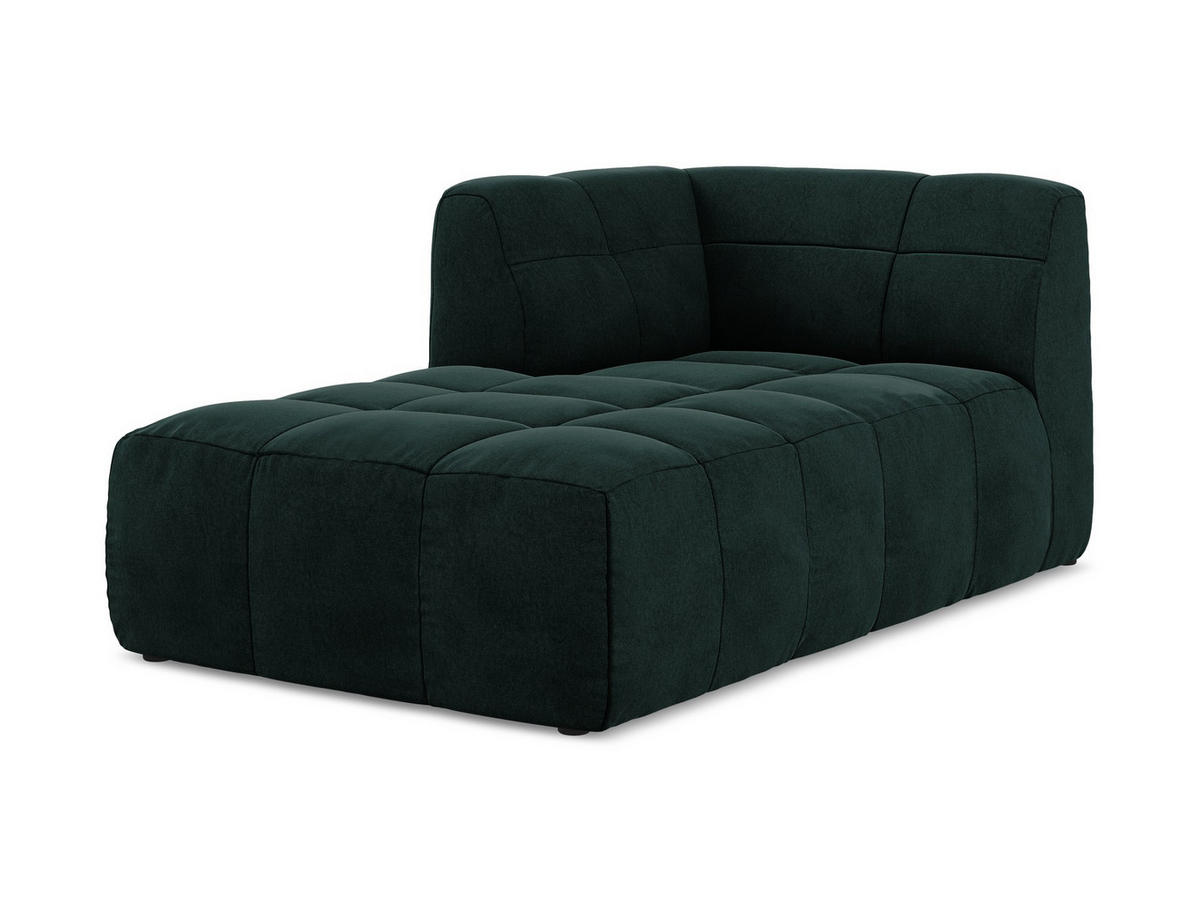 SOFAELEMENT Links Samt Stoff Grün - Salbeigrün/Schwarz, Holzwerkstoff/Kunststoff (101/77/175cm) - Makamii