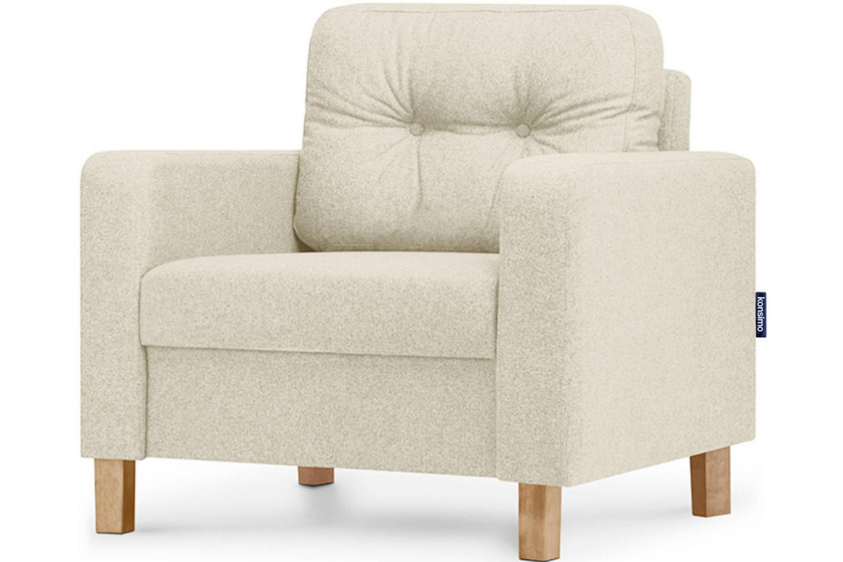 SESSEL ERISO mit Armlehnen und angenehmer Stoff zum Anfassen, Strukturstoff, beige - Beige/Braun, Textil (80/75/75cm) - KONSIMO®