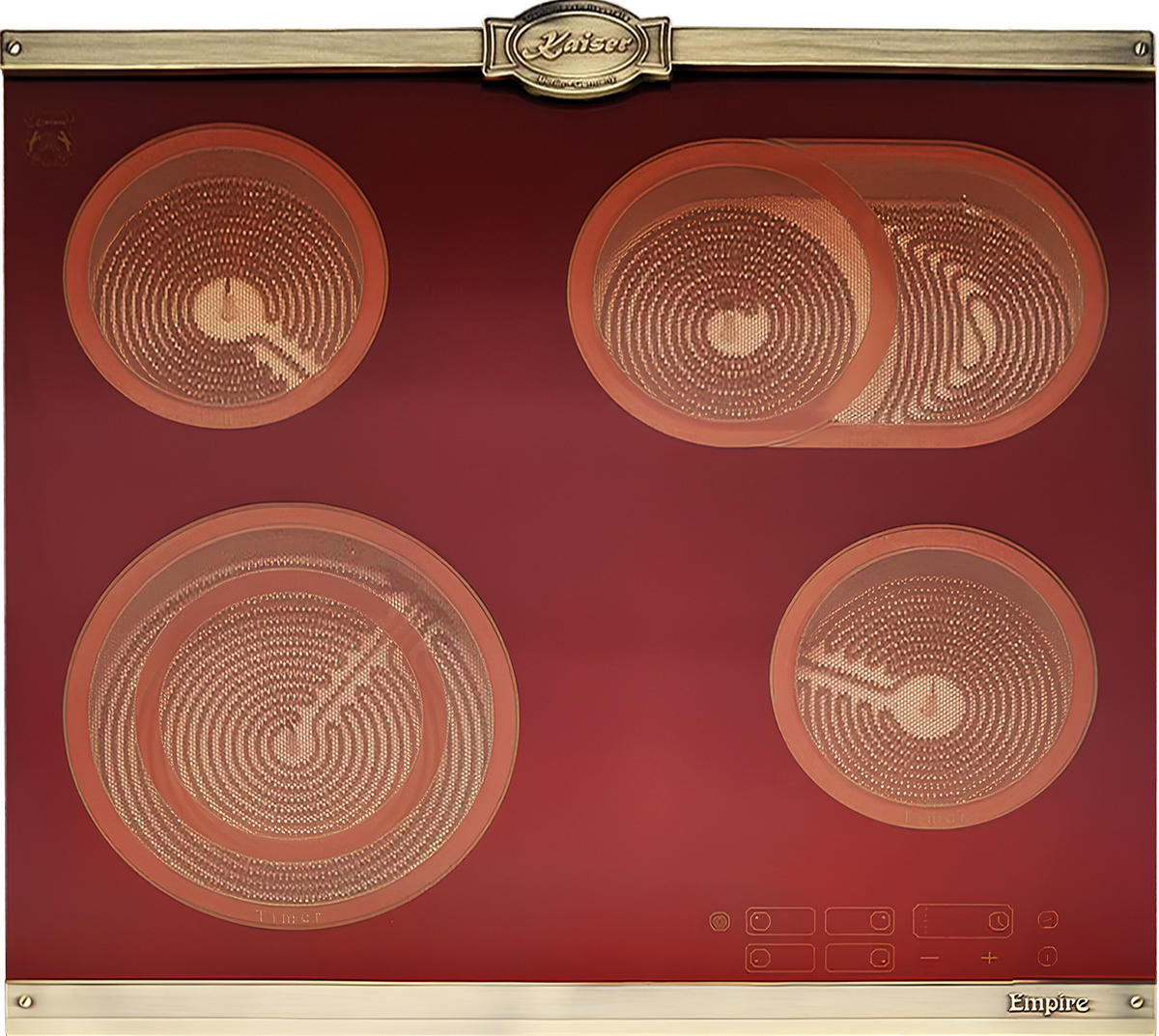 BACKOFEN-SET Elektro Backofen 60 cm Rot EH 6355 RotEm+KCT 6185 Em Glaskeramik Kochfeld 60 cm Schwarz - Rot, Metall (59.4/59.4/57.5cm) - Kaiser Küchengeräte
