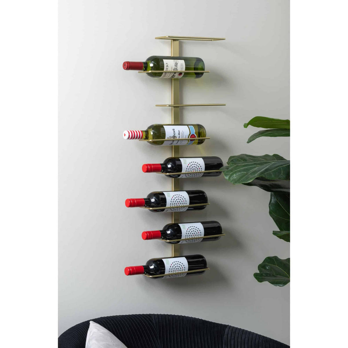 WEINREGAL Float Gold 32.5/9.5/80.5 cm - Goldfarben, Metall (9.5/80.5/32.5cm) - Present Time