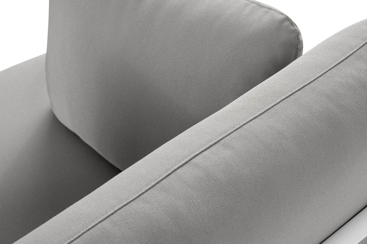 GARTENECKSOFA RAMBE 5-Sitzer mit Kissen, Weiß/Hellgrau - Hellgrau/Weiß, Textil/Metall (304/80/229cm) - KONSIMO®