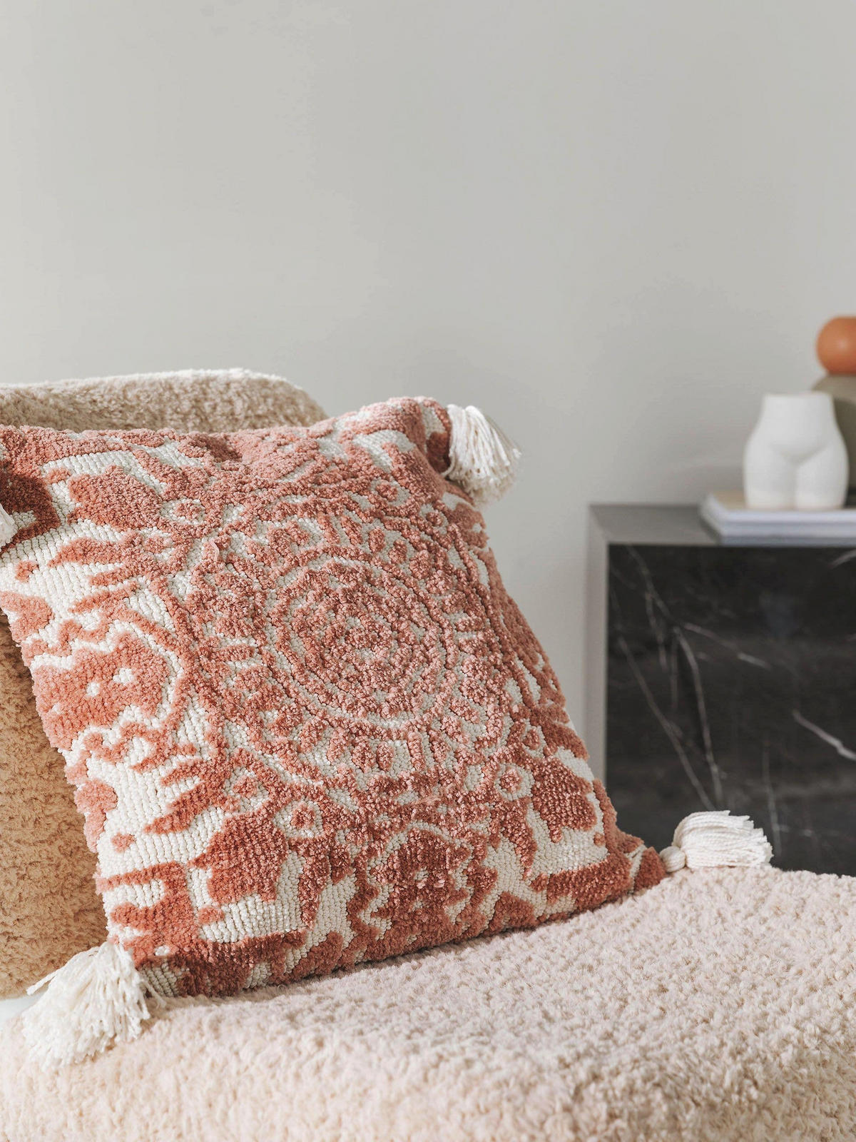 KISSENBEZUG Elias Terracotta 45x45 cm - Terra cotta, Textil (45/45cm) - benuta Nest