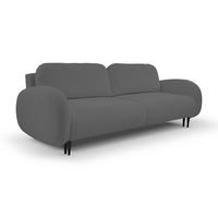 SOFA SOFT RunAgin Mit Schlaffunktion Und Bettkasten, PUR-Schaum, Schwarze Kunststofffüße, lose Rückenkissen, freistehend, 232x109x95 cm Dark grey - Dunkelgrau, Holz/Textil (232/95/109cm) - DomoHome
