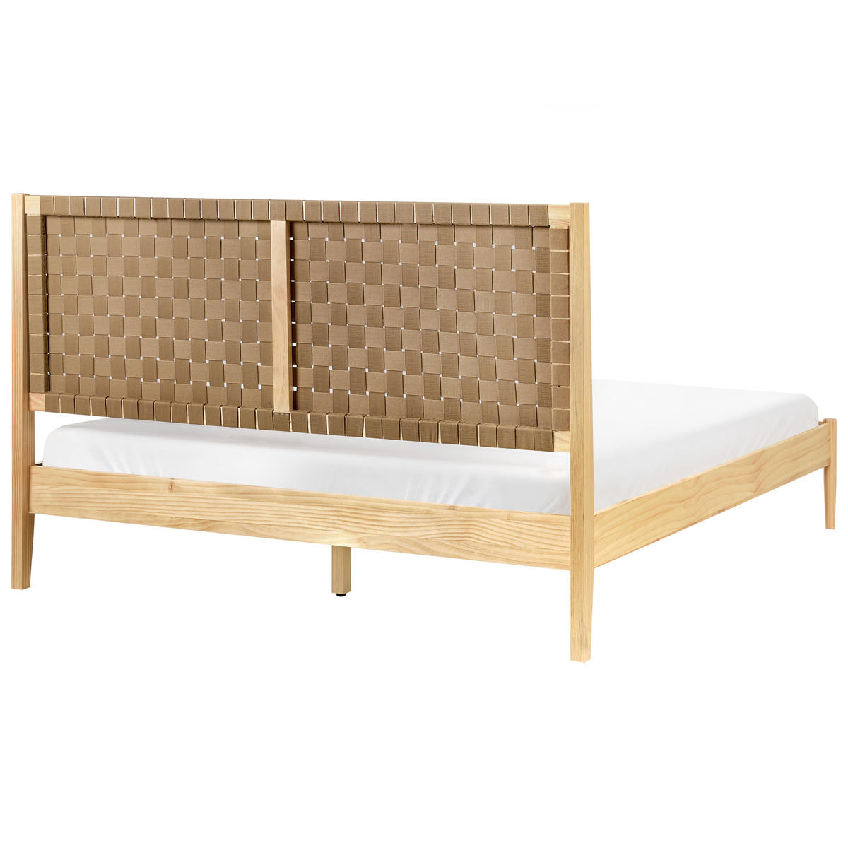 BETT mit Lattenrost 160/200 cm Hellbraun Brunemont - Hellbraun, Holz (160/200cm) - Beliani