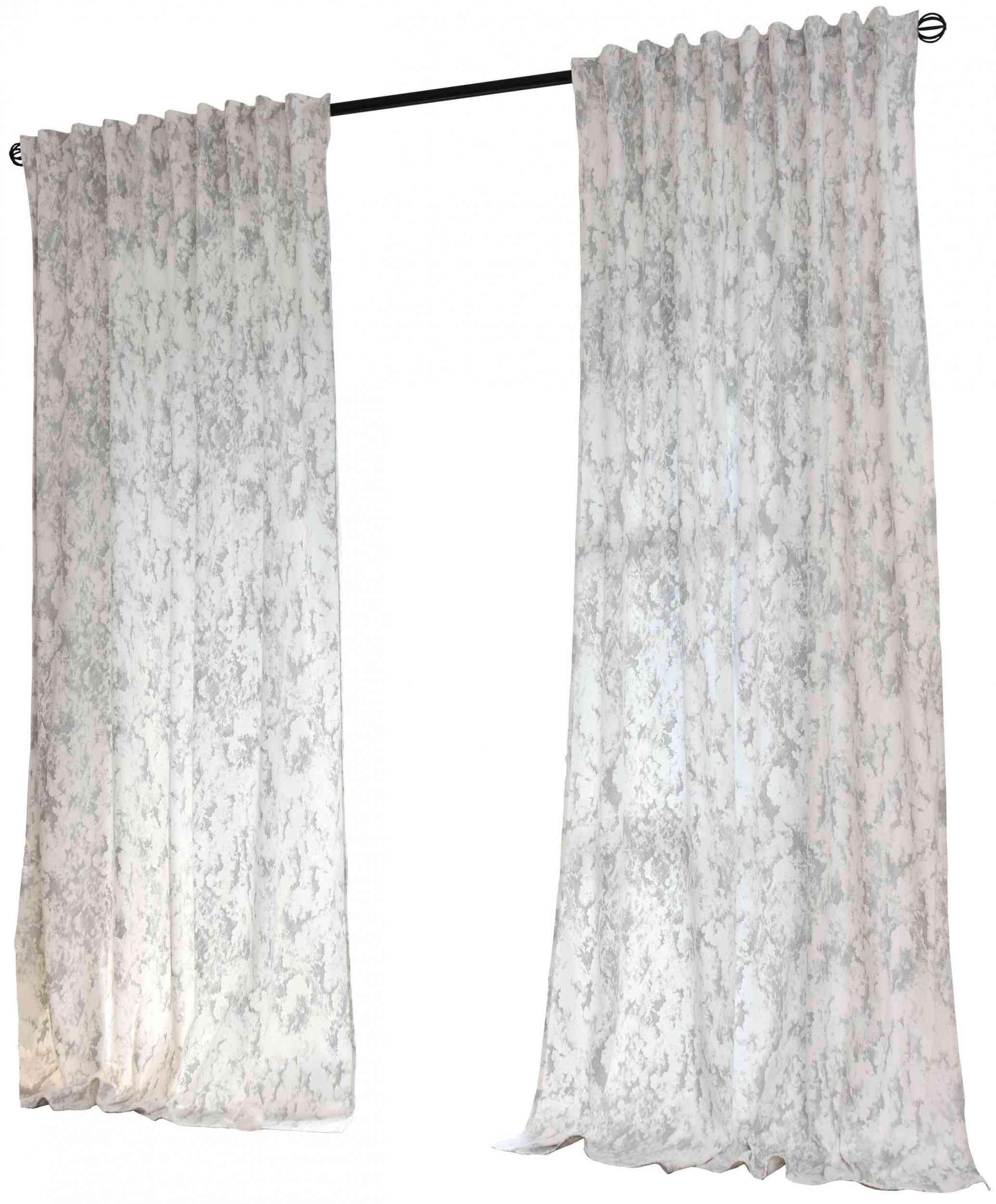VORHANG 2ER SET MILANO STAR HxB 245x140 cm Weiß Silber - Weiß, Textil (140/245cm) - Gardinenbox