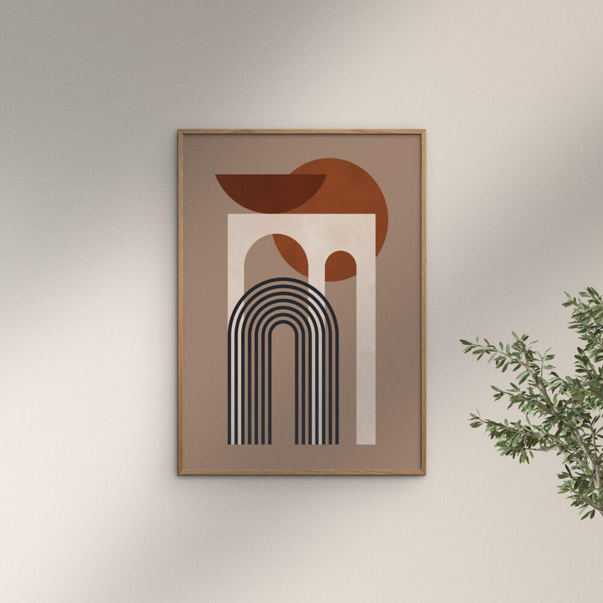 POSTER Victor Costa - Geometric Composition No.3 - Braun, Papier (30/40/0.1cm) - Poster&Frame