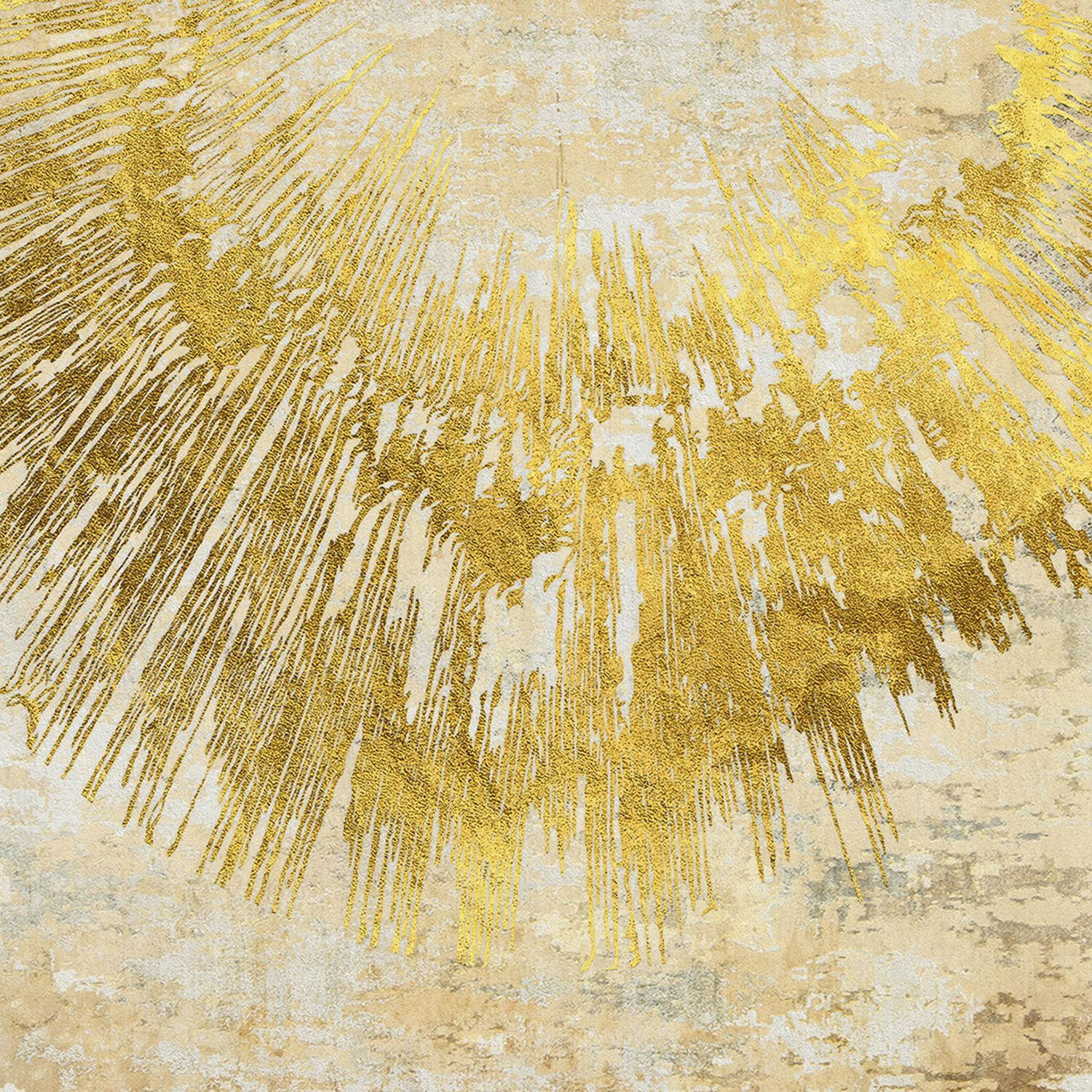 FOTOTAPETE Stein-Optik 424 x 280 cm - Goldfarben, Papier (424/280cm) - Sanders & Sanders