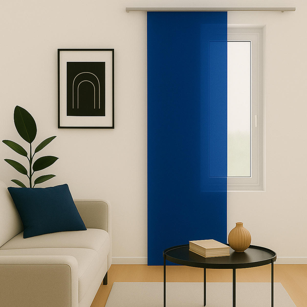 FLÄCHENVORHANG blickdicht 60x245 cm Blau ohne Technik - Blau, Textil (60/245cm)