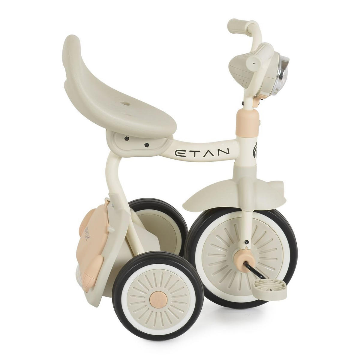 DREIRAD Etan beige EVA-Reifen, Musik, Lichteffekte, Korb, verstellbarer Sitz, faltbar - Beige, Metall (41/38/51cm)