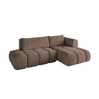 ECKSOFA Ottomane Rechts CLOUD-L 289x180x40 Braun Velours - Braun, Holzwerkstoff/Kunststoff (289/180cm) - ALTDECOR