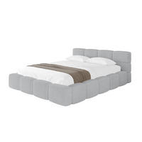 POLSTERBETT mit Bettkasten und Lattenrost, Bett mit Matratze H3/H4, Kopfteil, Boxbett, Doppelbett mit Stauraum - NATA-v1 200x200 Grau - Graphitfarben, Holzwerkstoff/Textil (200/200cm) - ALTDECOR