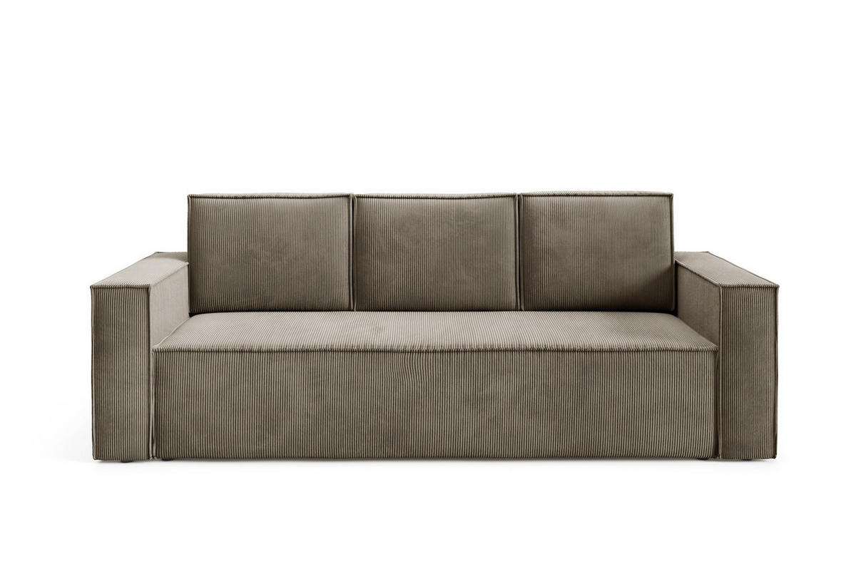 SOFA Roda Braun, Kordsofa mit Schlaffunktion - Braun, Holzwerkstoff/Textil (248/93/96cm) - Bettso