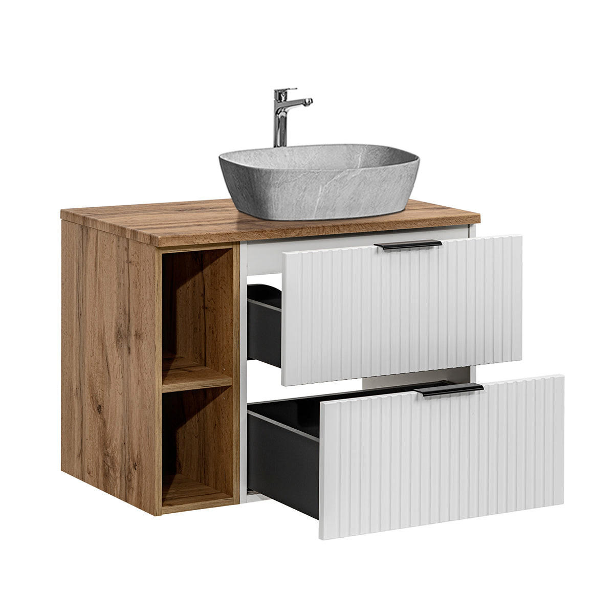 WASCHTISCH 80.6cm Adriel Weiß - Weiß, Holzwerkstoff (80.6/59/46cm) - Petits-meubles