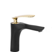WASCHBECKENARMATUR Rea Orbit Black Gold Low - Schwarz, Metall (4.5/17/16cm) - REA