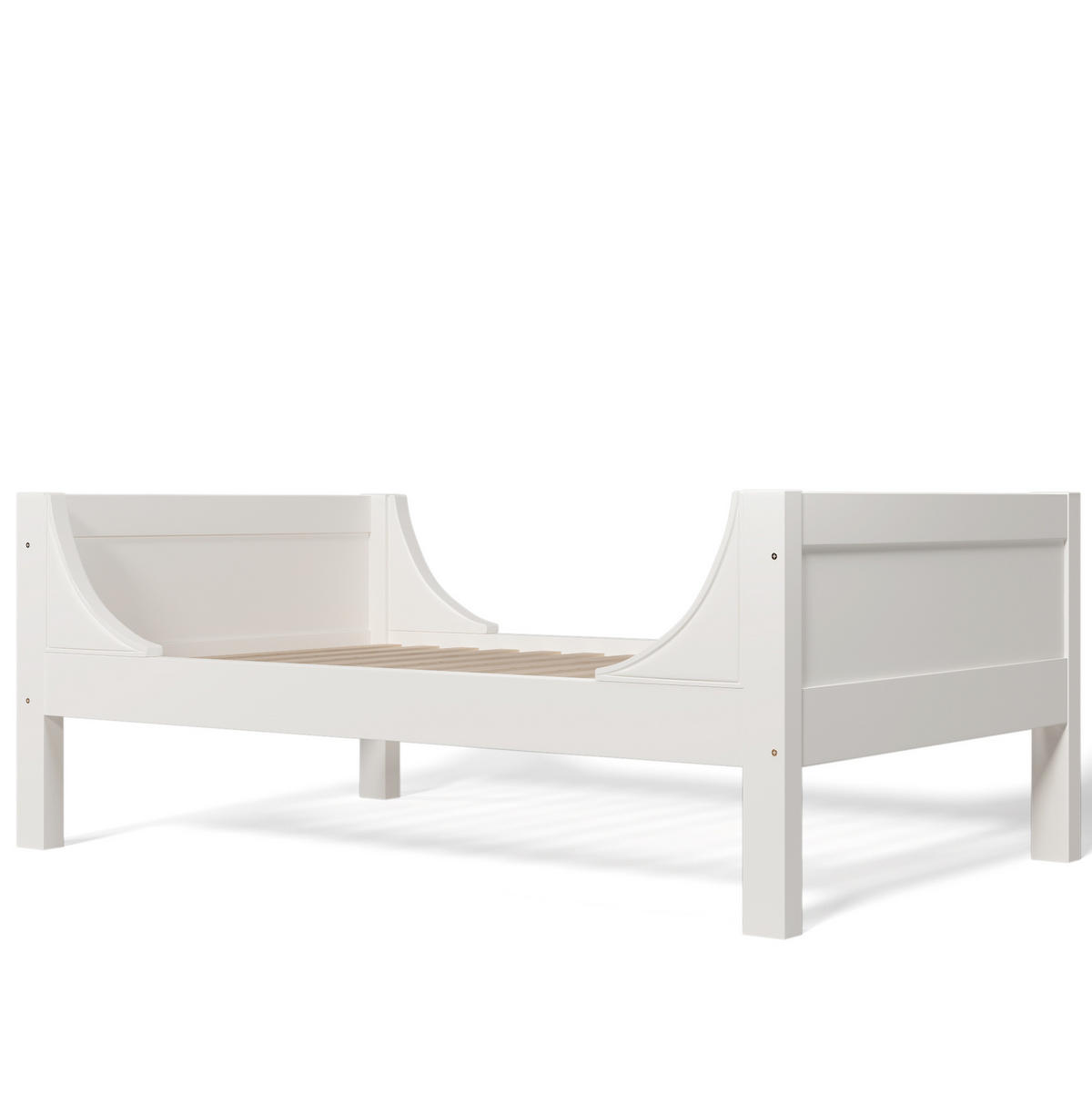 ETAGENBETT aus Holz 90x200 cm Weiß, trennbar mit flexibel montierbarer Leiter - Weiß, Holzwerkstoff (90/200cm) - IVMEU
