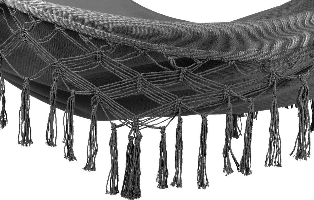 HÄNGEMATTE 200/150 cm, bis 200 kg - Dunkelgrau, Textil (150/1/200cm) - Outtec