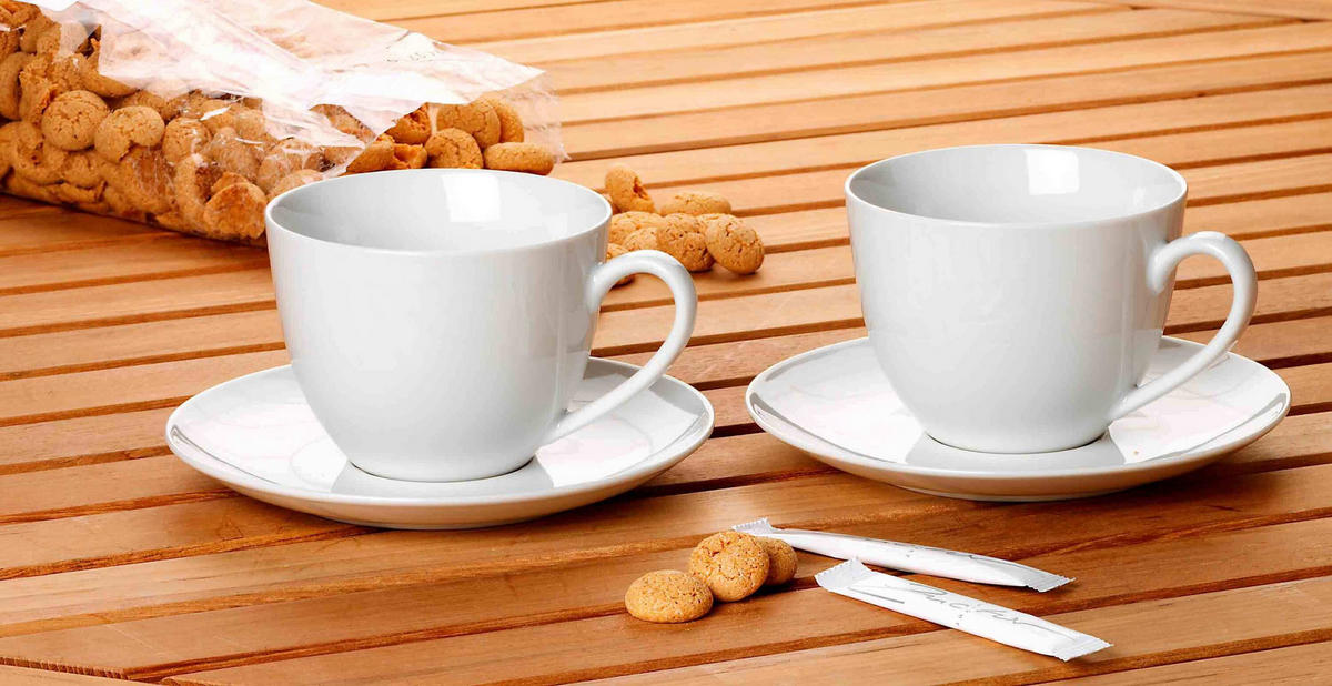 KAFFEEUNTERTASSEN Bianco Rondo weiß ø 15 cm 6er Set - Weiß, Keramik (15cm) - Ritzenhoff Breker