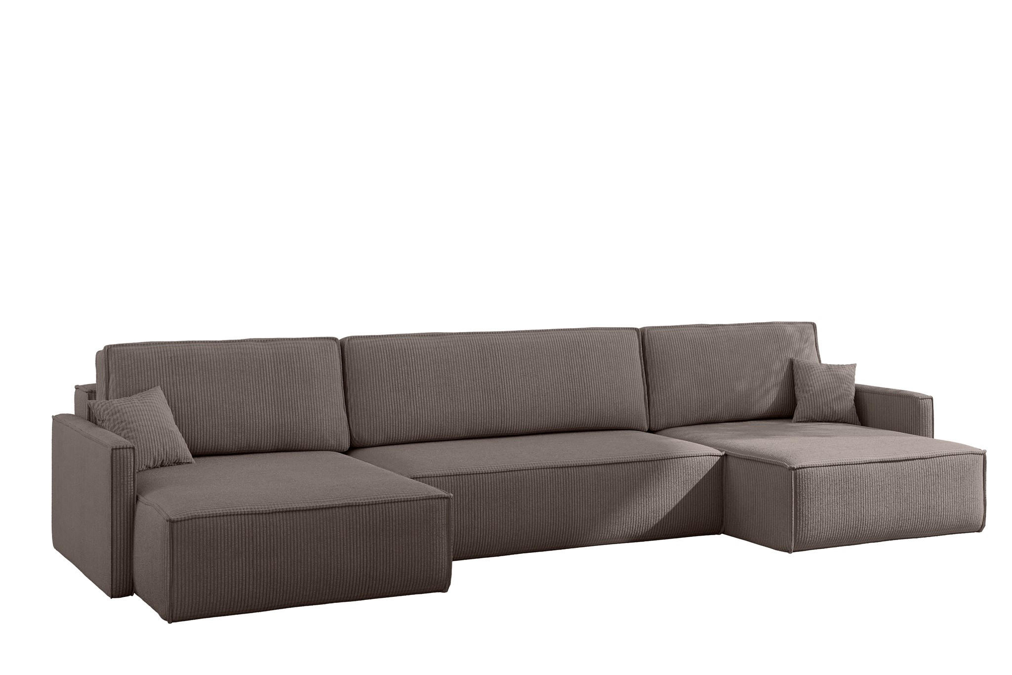 WOHNLANDSCHAFT Louis Scala - Taupe, Holzwerkstoff/Textil (348/83/142cm) - Fun Möbel