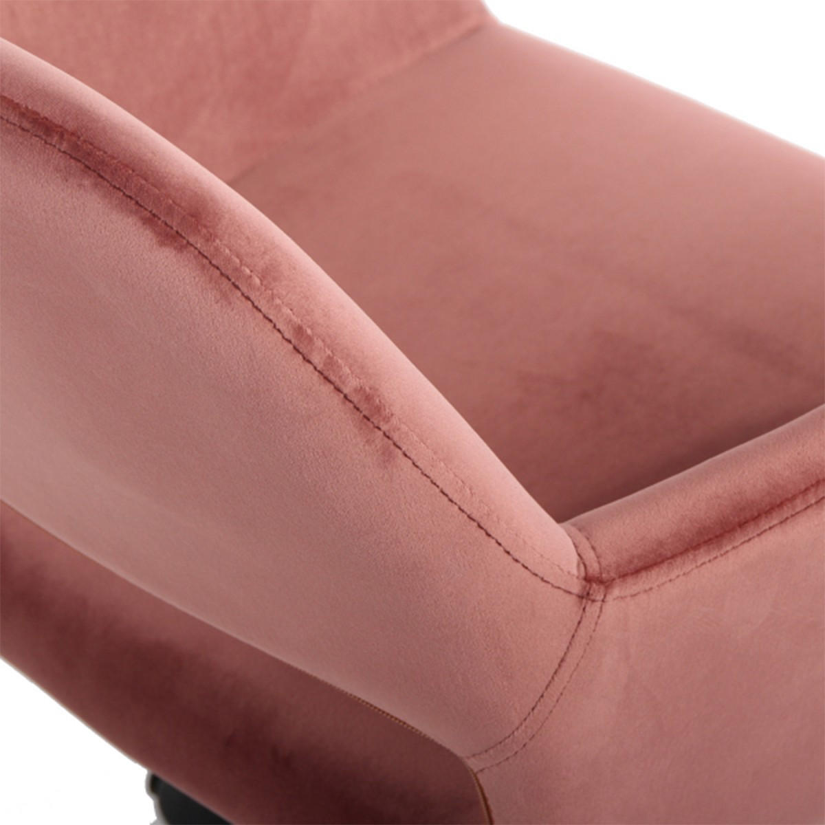 VERSTELLBARER Bürostuhl aus Velour - Ross - Pink, Metall (55/85/56cm) - Calicosy