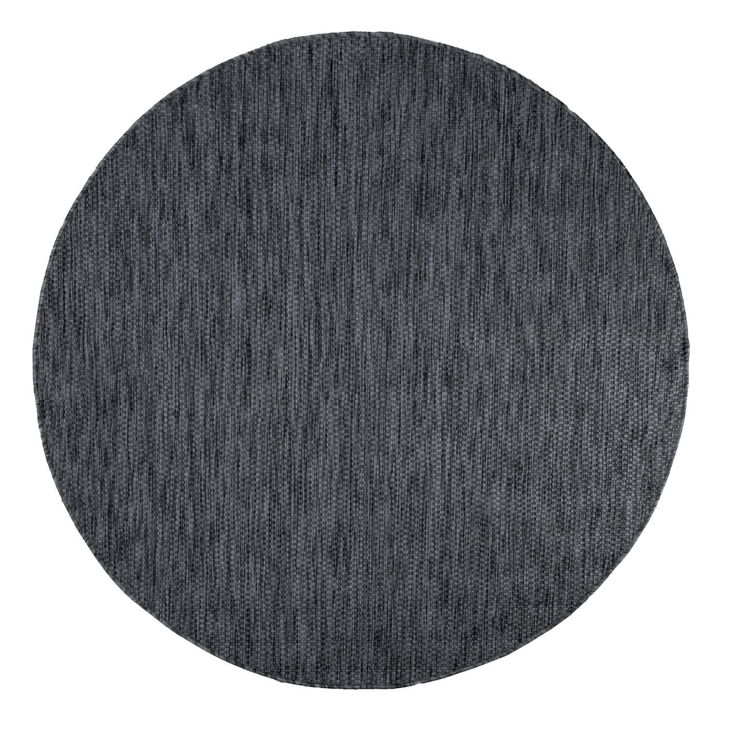 FLACHWEBTEPPICH, einfarbig, aus Polypropylen, Anthrazit, Ø 200 cm - Anthrazit, Textil (200/200cm) - KADIMA DESIGN