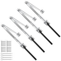 AUTOMATISCHER-FENSTERÖFFNER 4er Set, einfache Montage, silber - Silberfarben, Metall (4.5/5/32cm) - tectake
