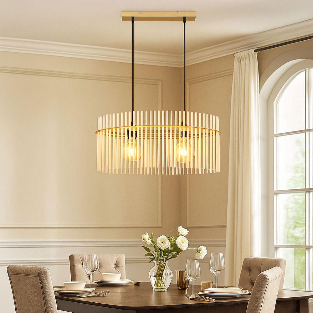 Thumbnail - Globo Lighting Hängeleuchte, Gold, Glas, 23x140x60 cm, Lampen & Leuchten, Innenbeleuchtung, Hängelampen, Pendelleuchten