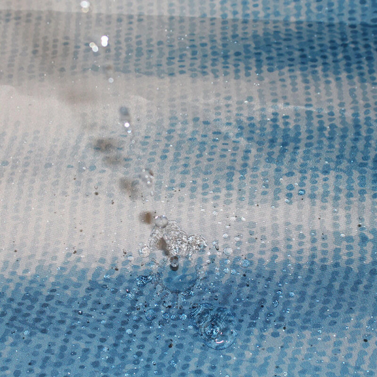 DUSCHVORHANG Blau Polyester schnell trocknend wasserdicht maschinenwaschbar mit Haken Badezimmer - Blau, Textil (1/1cm) - MCBOSON