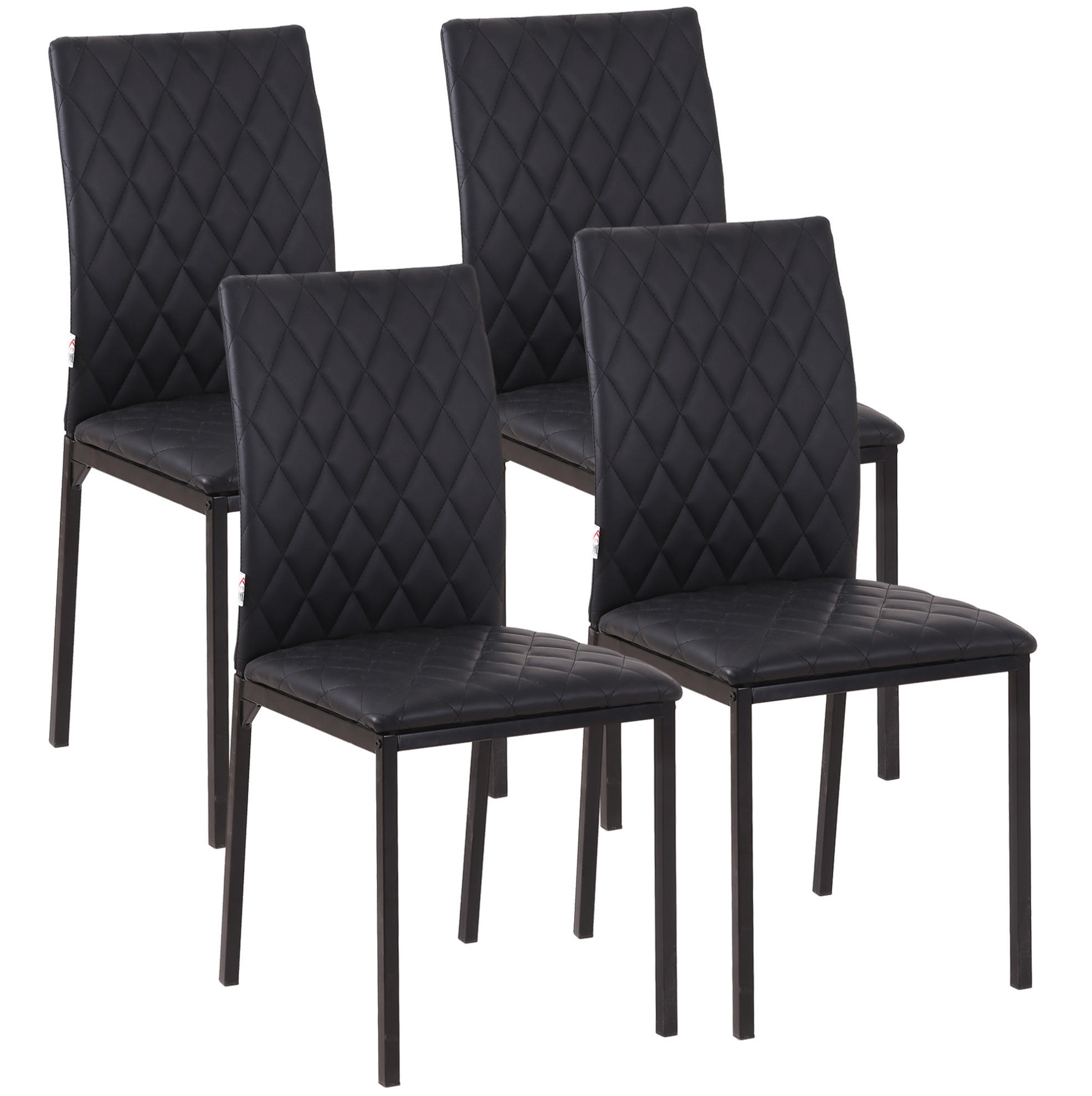 ESSZIMMERSTUHL 4er-Set gepolstert 41 x 50 x 91 cm Kunstleder Schwarz - Schwarz, Metall (50/91/41cm) - Meubliv