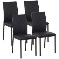 ESSZIMMERSTUHL 4er-Set gepolstert 41 x 50 x 91 cm Kunstleder Schwarz - Schwarz, Metall (50/91/41cm) - Meubliv