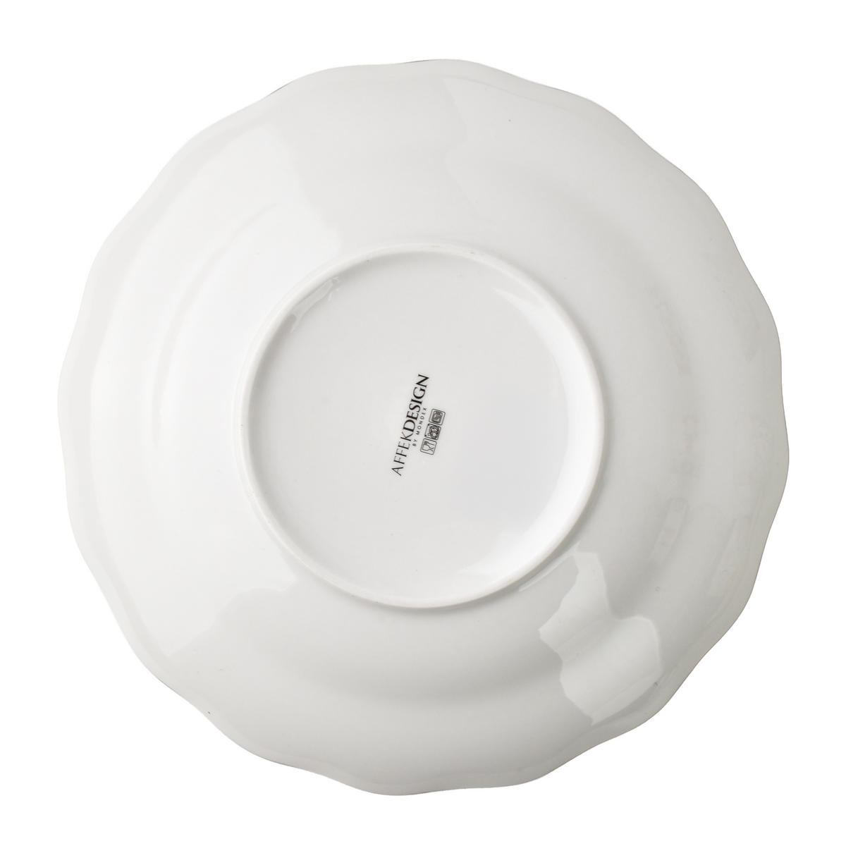 HLUBOKÝ TALÍŘ MOLLIE, porcelán, bílá - zelená barva, keramika (4cm) - Mondex