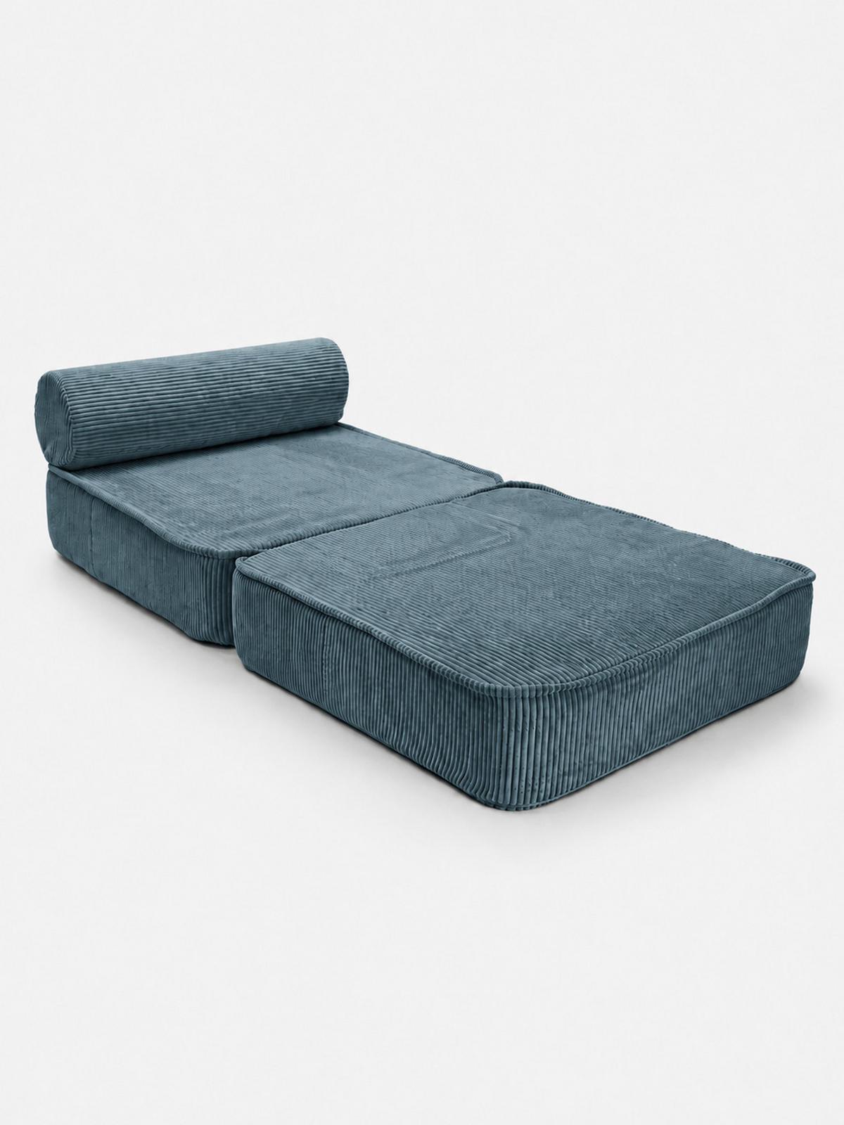 SCHLAFSESSEL ausklappbar, modularer Bodensessel mit Rückenrolle in Türkis - Türkis, Textil (80/62/95cm) - SURB