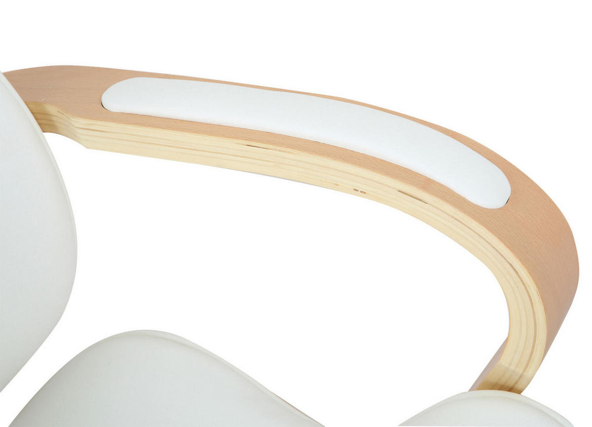 BÜROSTUHL Mellow, Kunstleder Natura/Weiß - Weiß, Textil/Metall (64/132/65cm) - TPFLiving