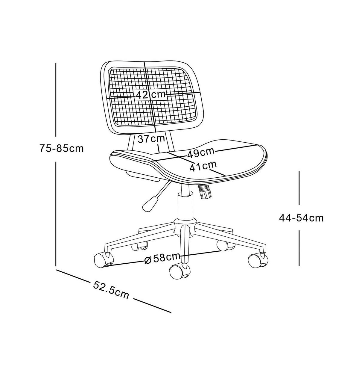 DREHSTUHL Stoff Schwarz - Schwarz, Textil (49/85/52.5cm) - Nordlys