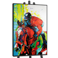 GEMÄLDE Flug der Reitkunst Schattenfugenrahmen Schwarz 180x120 cm - Schwarz, Holz (180/120cm) - YS-art gallery