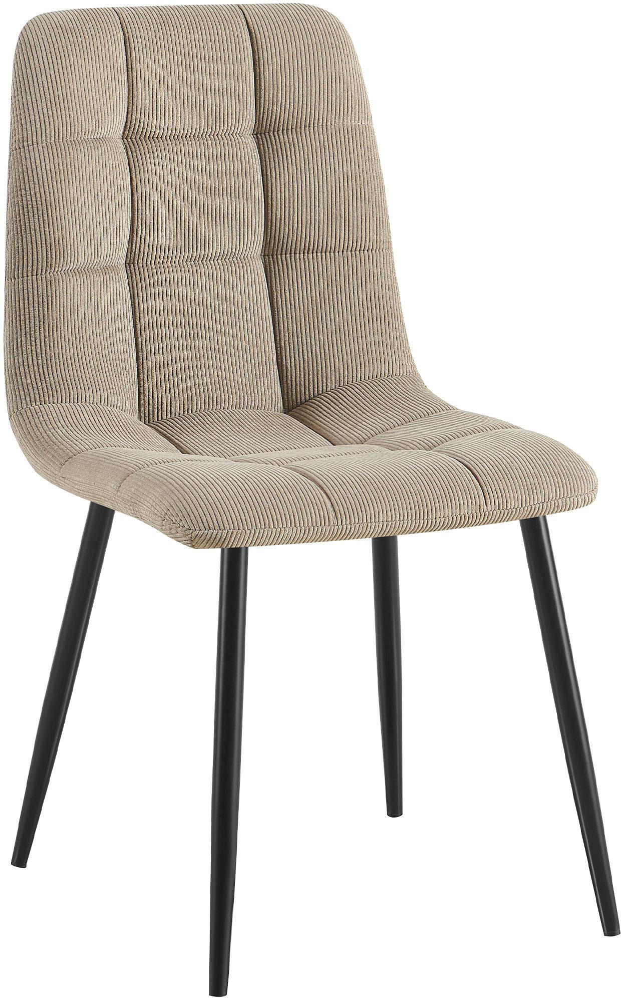 STUHL Cord Taupe - Taupe, Textil/Metall (45/84/55cm) - CLP