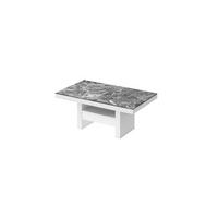 COUCHTISCH rechteckig Marmor dunkel Weiß Hochglanz Höhenverstellbar ausziehbar 12/75/55 cm - Weiß Hochglanz/Anthrazit, Holzwerkstoff (75/120/55cm)