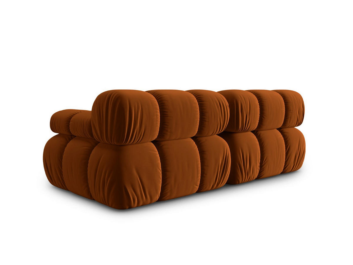 MODULARES-SOFA Bellis aus Samt terrakotta 2 Sitzplätze - Terra cotta, Textil (94/63/188cm) - Micadoni