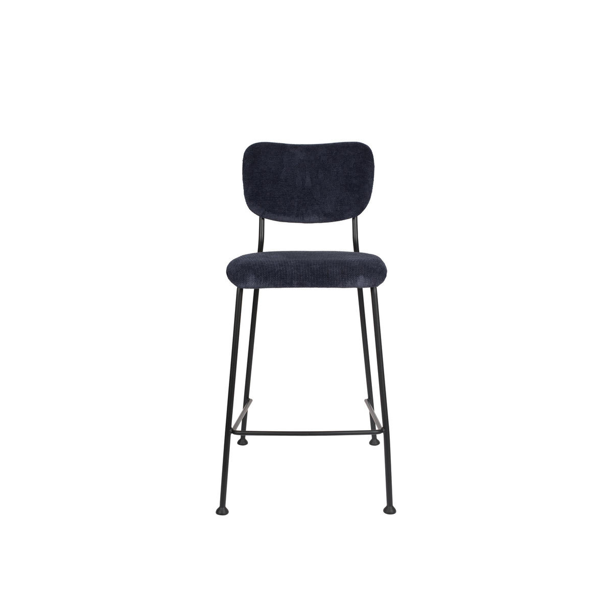 BARHOCKER Benson Rückenlehne 64,5 cm Dunkelblau - 2 er Set - Blau, Textil (46/92/53.5cm) - Zuiver