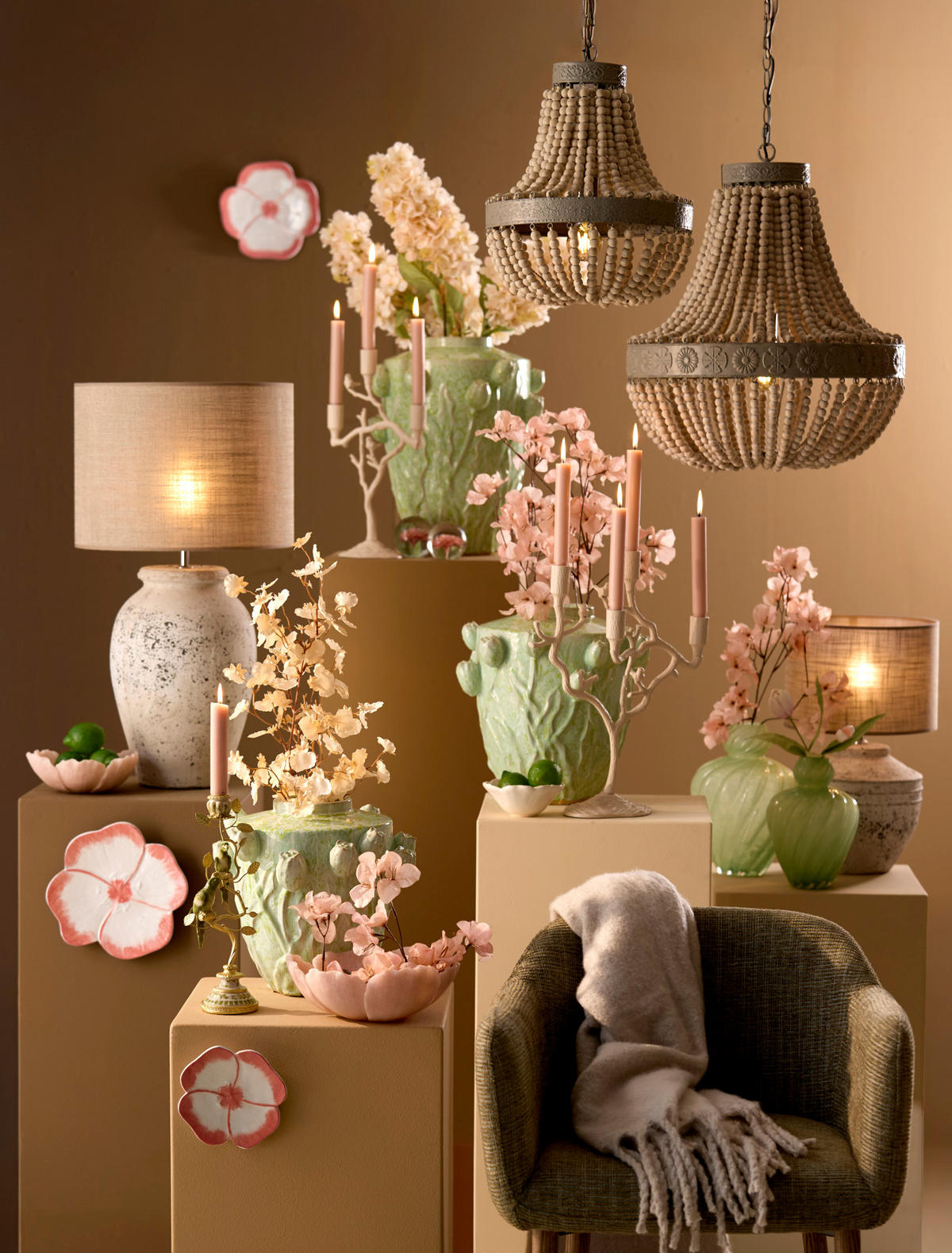 SCHALE Freesia Rosa Ø25,5/9,5 cm - Pink, Kunststoff (9.5cm) - Light & Living