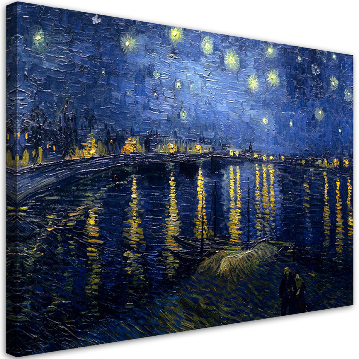 WANDBILD sternennacht über der rhone v. van Gogh - Multicolor, Textil (60/40cm) - Feeby