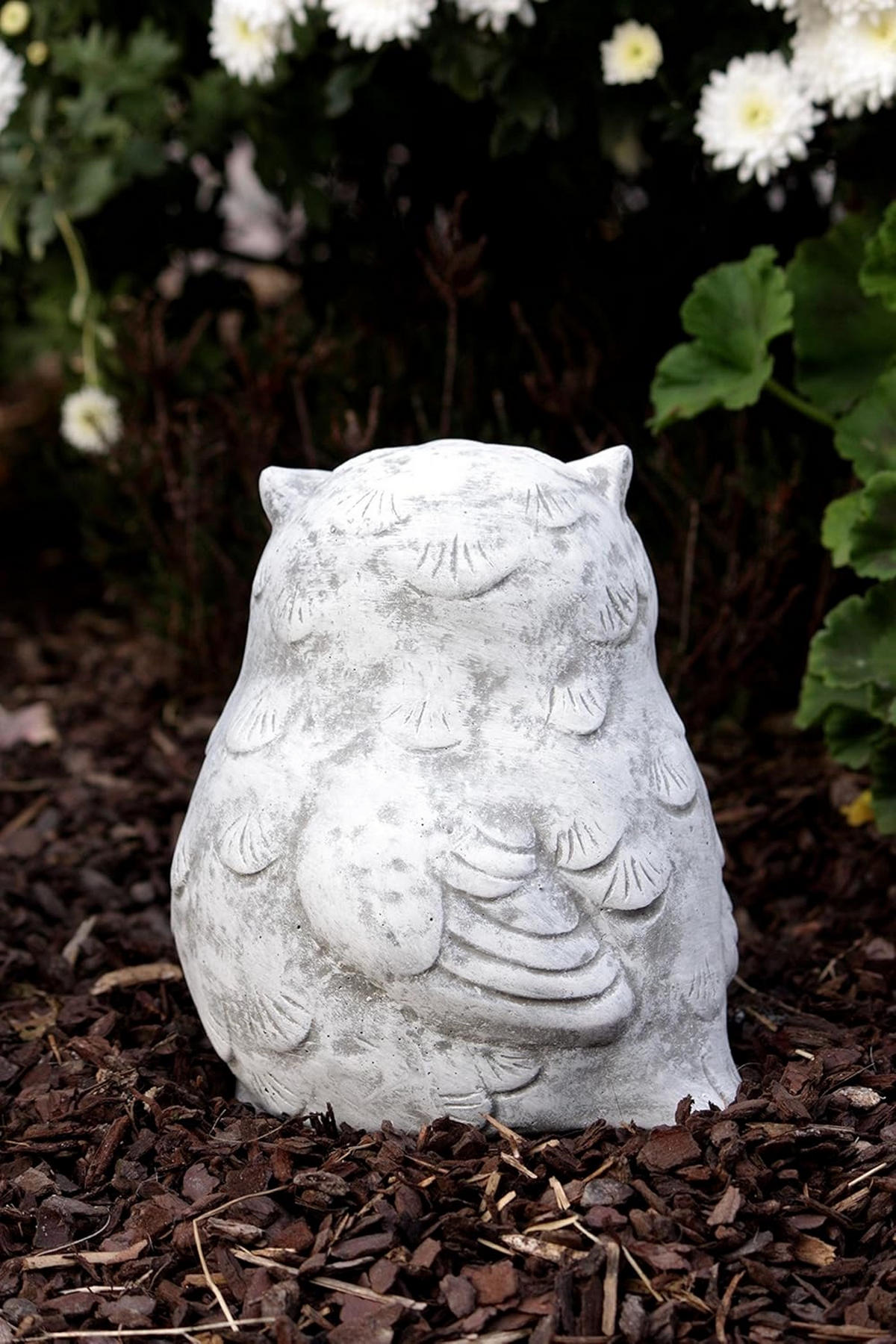 STEINFIGUR Eule Hedwig, massiver Steinguss,frostfest - Grau, Stein (15/20/15cm) - stoneandstyle