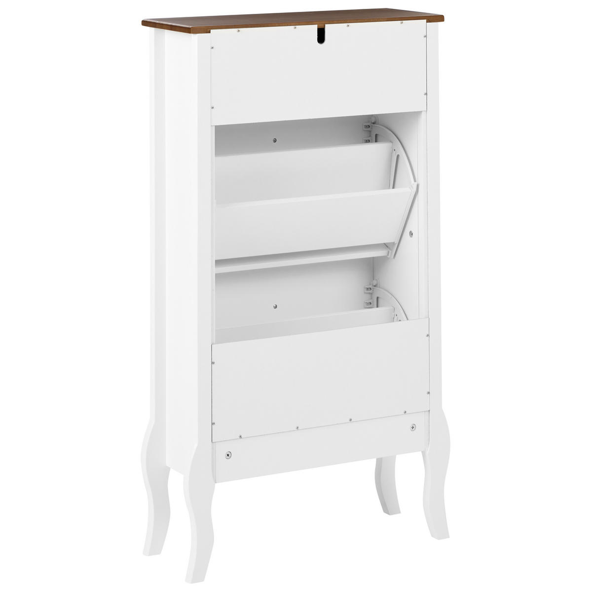 DULAP DE PANTOFI alb Nundle - maro/alb, compozit lemnos (60/108/24cm) - Beliani