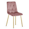 ESSZIMMERSTUHL TYRA rosa Sitz, goldene Beine - Pink/Goldfarben, Textil (44.5/87/54.5cm) - Valora